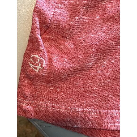 AG Adriano Goldschmied Heathered Red Cotton blend Short Sleeve T-Shirt Large - Picture 6 of 8